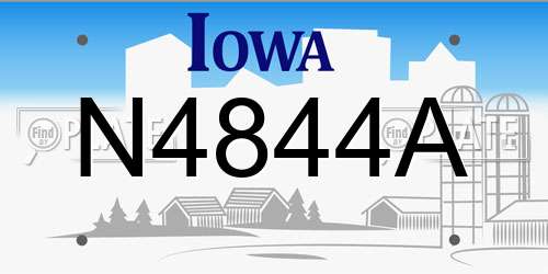 N4844A Iowa License Plate