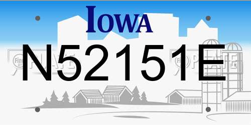 N52151E Iowa License Plate