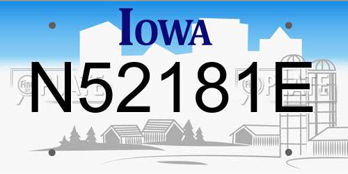 N52181E Iowa License Plate
