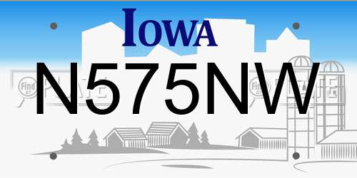 N575NW Iowa License Plate