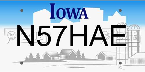 N57HAE Iowa License Plate
