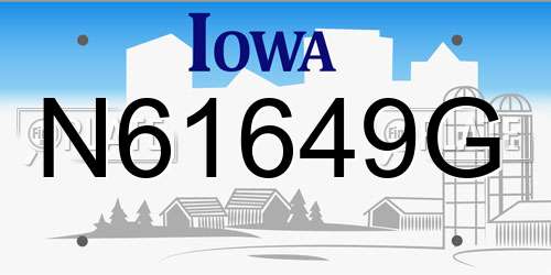 N61649G Iowa License Plate
