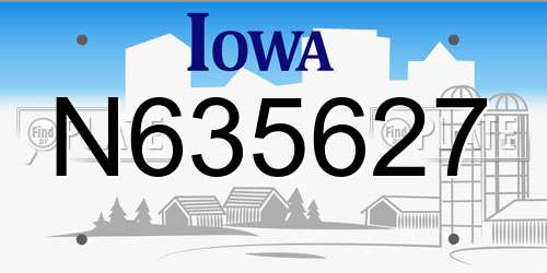N635627 Iowa License Plate
