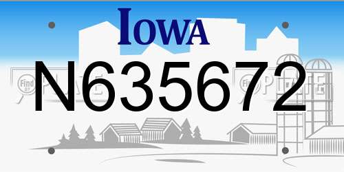N635672 Iowa License Plate