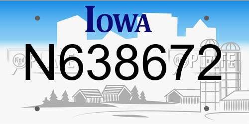 N638672 Iowa License Plate
