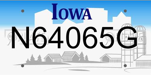 N64065G Iowa License Plate