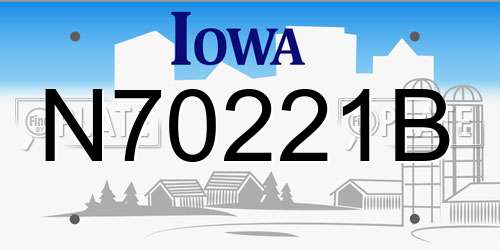 N70221B Iowa License Plate