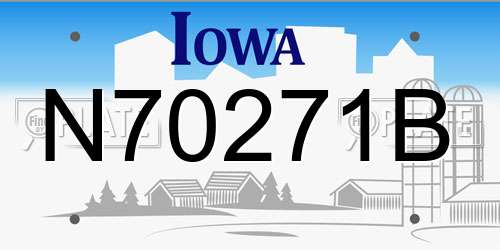 N70271B Iowa License Plate