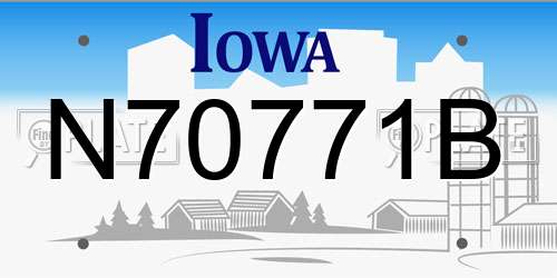 N70771B Iowa License Plate