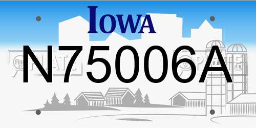 N75006A Iowa License Plate