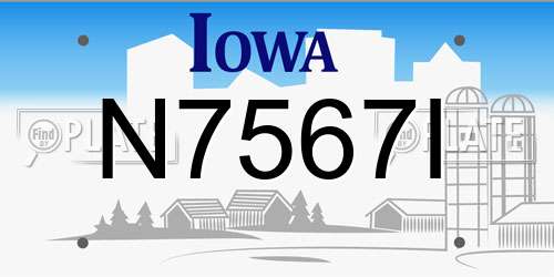 N7567I Iowa License Plate