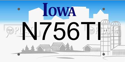 N756TI Iowa License Plate