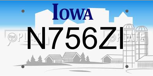 N756ZI Iowa License Plate