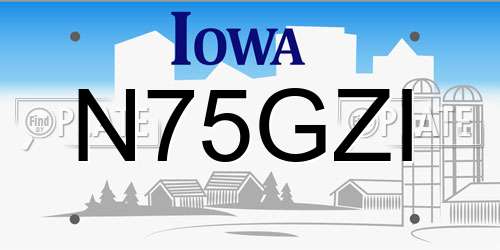 N75GZI Iowa License Plate