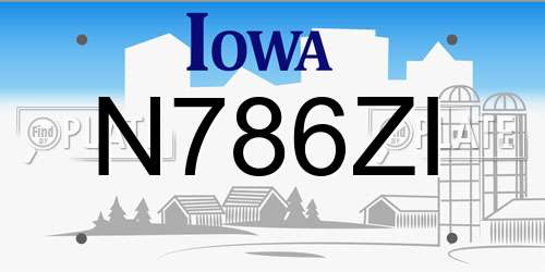 N786ZI Iowa License Plate