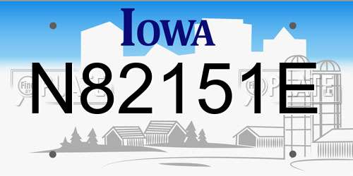 N82151E Iowa License Plate