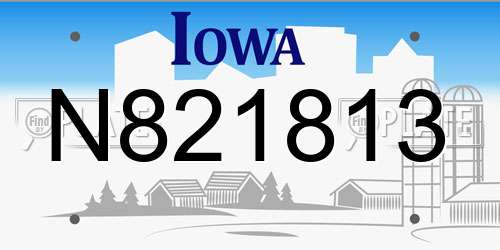 N821813 Iowa License Plate