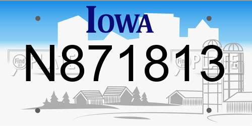 N871813 Iowa License Plate