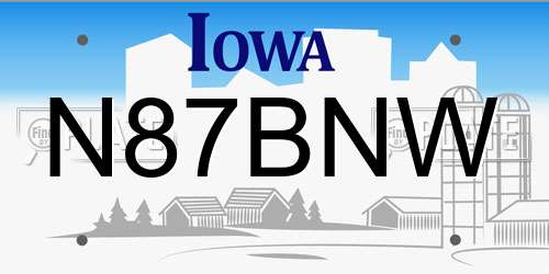N87BNW Iowa License Plate