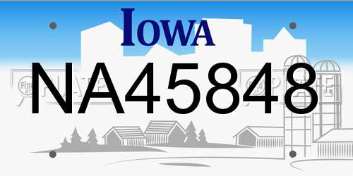 NA45848 Iowa License Plate