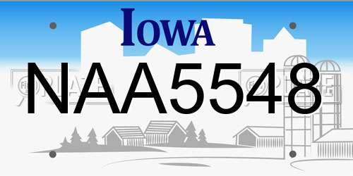 NAA5548 Iowa License Plate