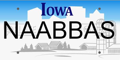NAABBAS Iowa License Plate