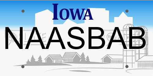 NAASBAB Iowa License Plate