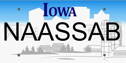 NAASSAB Iowa License Plate