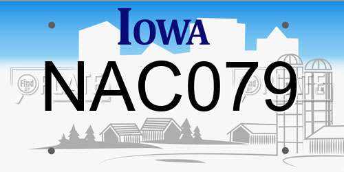 NAC079 Iowa License Plate