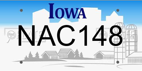 NAC148 Iowa License Plate
