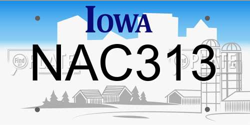 NAC313 Iowa License Plate