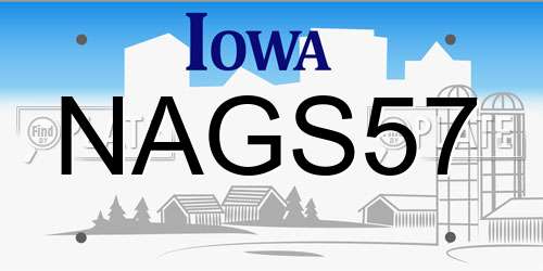 NAGS57 Iowa License Plate