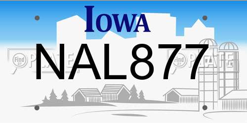 NAL877 Iowa License Plate