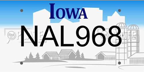 NAL968 Iowa License Plate