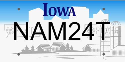 NAM24T Iowa License Plate
