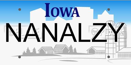 NANALZY Iowa License Plate