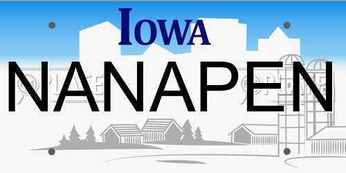 NANAPEN Iowa License Plate