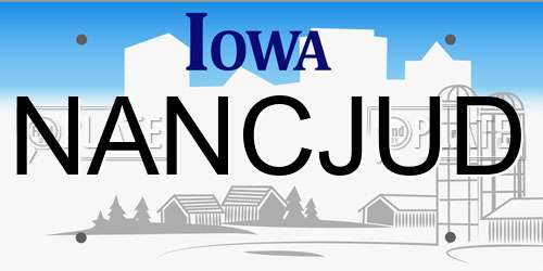 NANCJUD Iowa License Plate