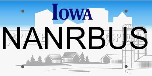 NANRBUS Iowa License Plate