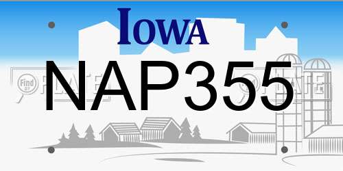 NAP355 Iowa License Plate