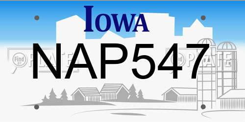NAP547 Iowa License Plate