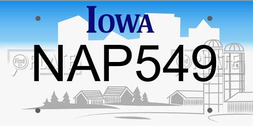 NAP549 Iowa License Plate
