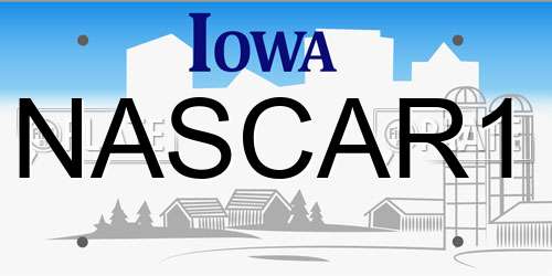 NASCAR1 Iowa License Plate