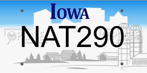 NAT290 Iowa License Plate