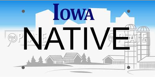 NATIVE Iowa License Plate