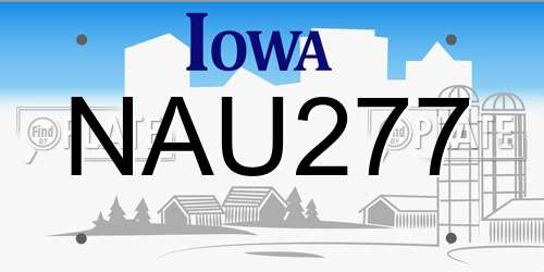 NAU277 Iowa License Plate