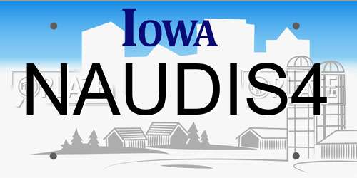 NAUDIS4 Iowa License Plate