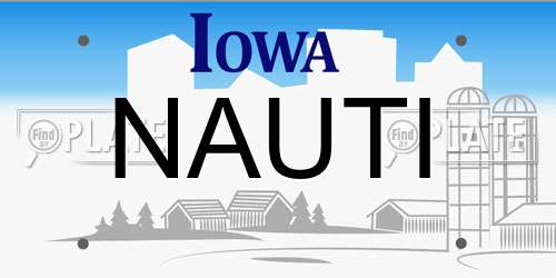 NAUTI Iowa License Plate