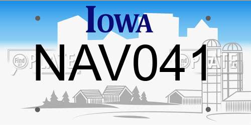 NAV041 Iowa License Plate