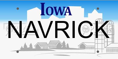 NAVRICK Iowa License Plate